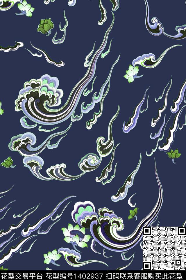中国风小碎花大牌风数码印花花型下载（图片编号: 1402937） - 瓦栏（Walan）