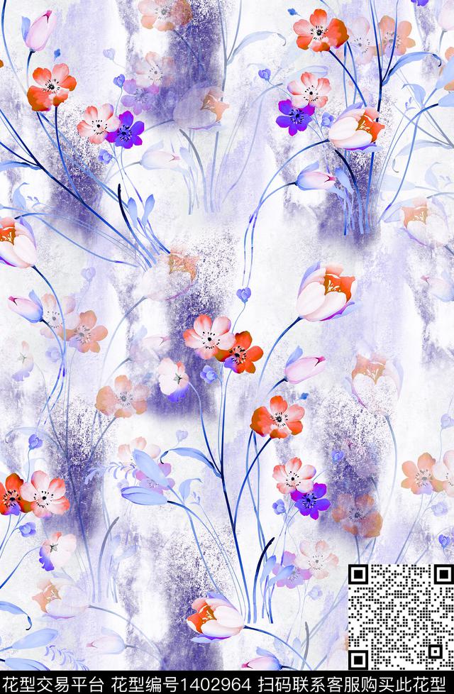 小碎花时尚简约数码印花花型下载（图片编号: 1402964） - 瓦栏（Walan）