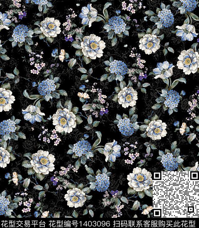 A-0020-1.jpg - 1403096 - 绿植树叶 数码花型 花卉 - 数码印花花型 － 女装花型设计 － 瓦栏