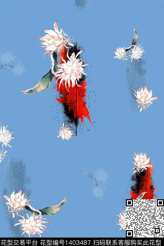 旗袍香云纱中国风数码印花花型下载（图片编号: 1403487） - 瓦栏（Walan）