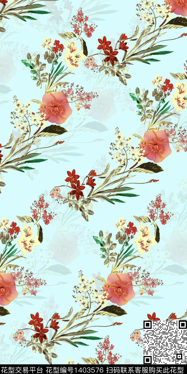 女装花卉小碎花数码印花花型下载（图片编号: 1403576） - 瓦栏（Walan）