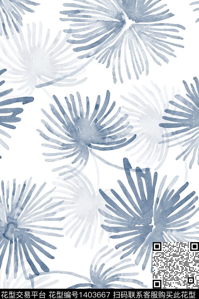 绿植树叶床品花卉传统印花花型下载（图片编号: 1403667） - 瓦栏（Walan）
