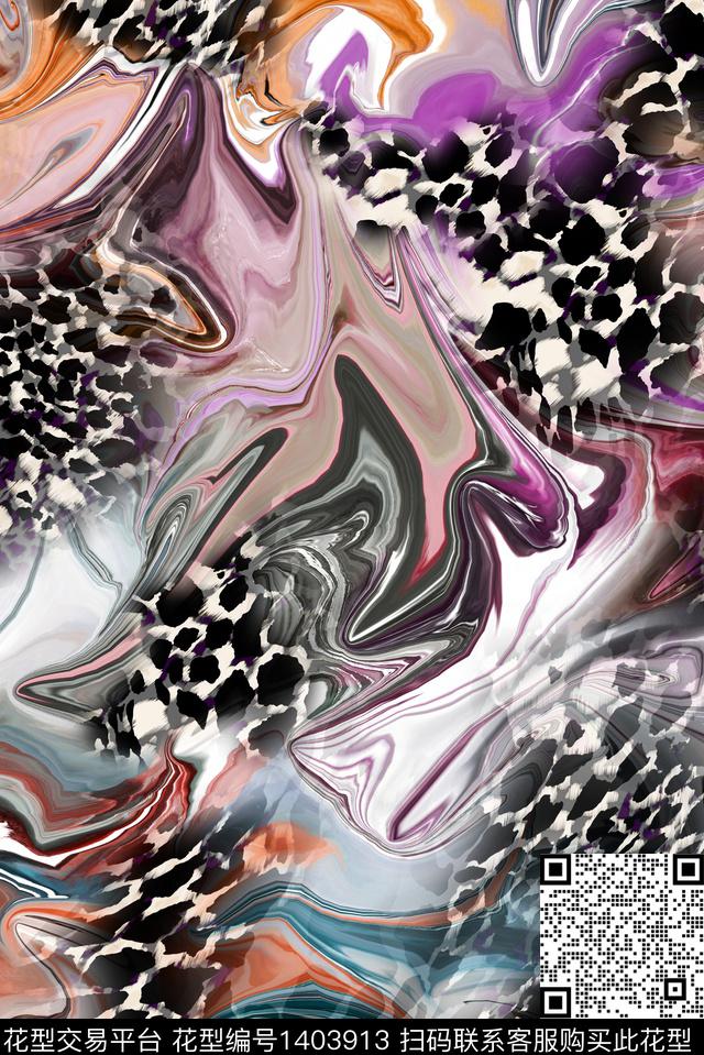 Y20L0106.jpg - 1403913 - 漩涡 纹理 动物纹 - 数码印花花型 － 女装花型设计 － 瓦栏