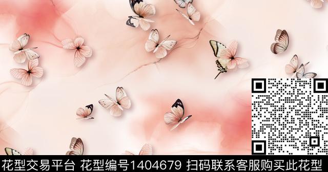 蝴蝶面料花型2.jpg - 1404679 - 蝴蝶 春夏花型 数码花型 - 数码印花花型 － 女装花型设计 － 瓦栏