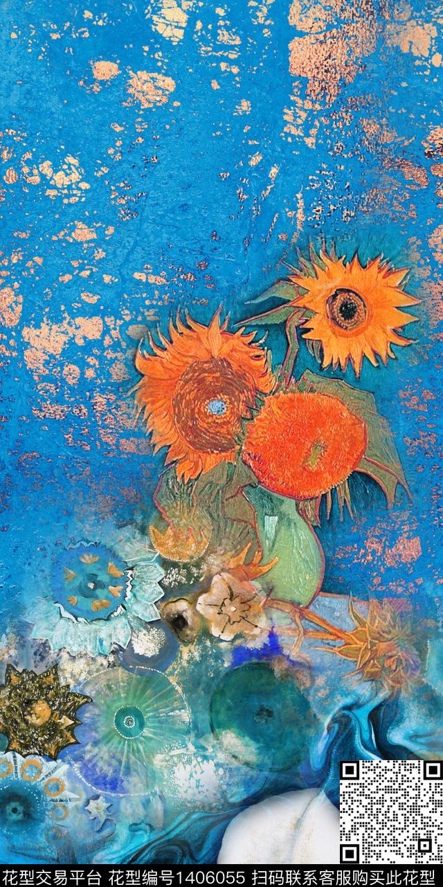 qx1879.jpg - 1406055 - 肌理 花卉 抽象 - 数码印花花型 － 女装花型设计 － 瓦栏