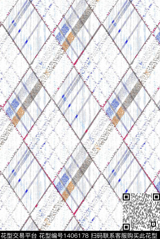 几何大牌风休闲数码印花花型下载（图片编号: 1406178） - 瓦栏（Walan）
