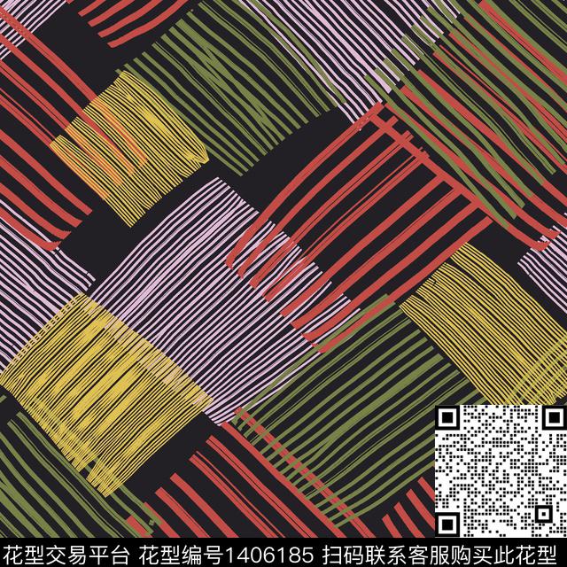 线条几何简约传统印花花型下载（图片编号: 1406185） - 瓦栏（Walan）
