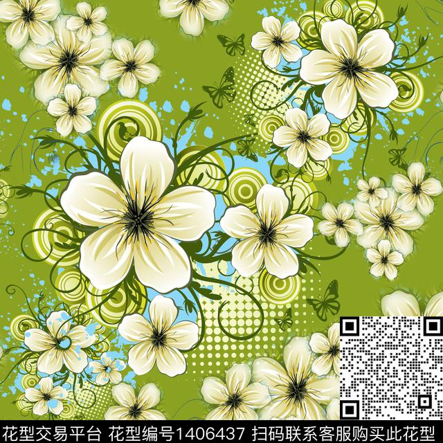 210325-xsh-1-00.jpg - 1406437 - 花卉 大牌风 小碎花 - 传统印花花型 － 女装花型设计 － 瓦栏