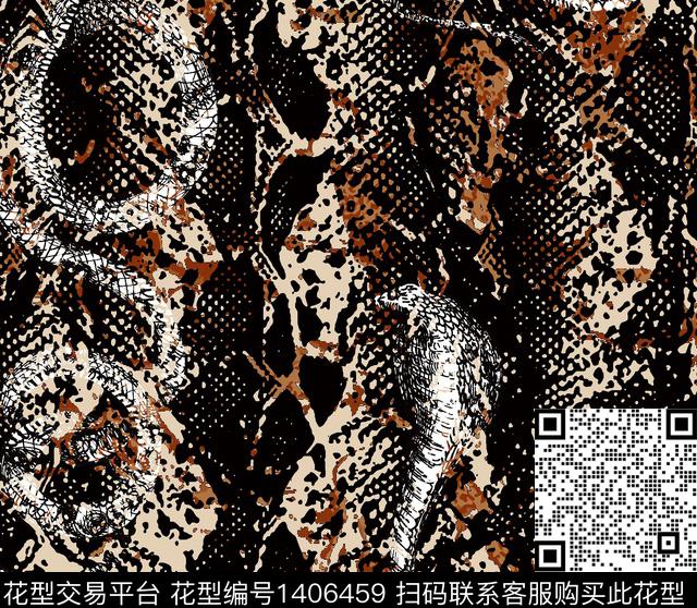 YMZ-0021.jpg - 1406459 - 蛇纹 豹纹 动物 - 数码印花花型 － 男装花型设计 － 瓦栏