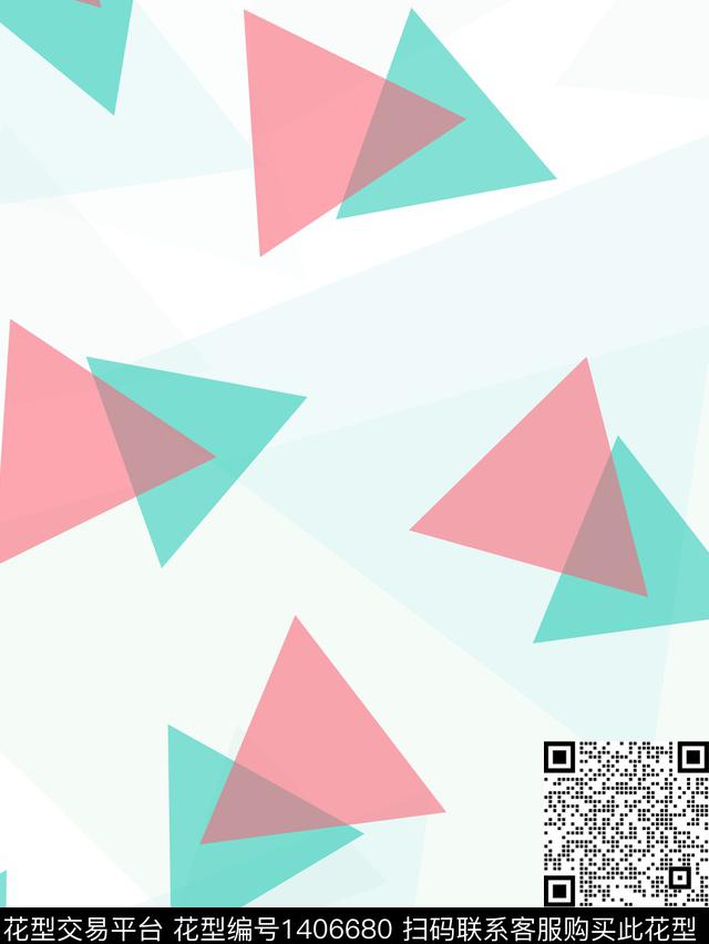 马卡龙色.jpg - 1406680 - 几何 三角形 抽象 - 传统印花花型 － 泳装花型设计 － 瓦栏