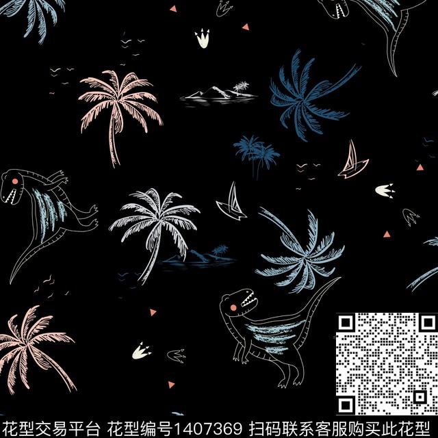 XZ1646.jpg - 1407369 - 时尚 小清新 热带花型 - 数码印花花型 － 女装花型设计 － 瓦栏
