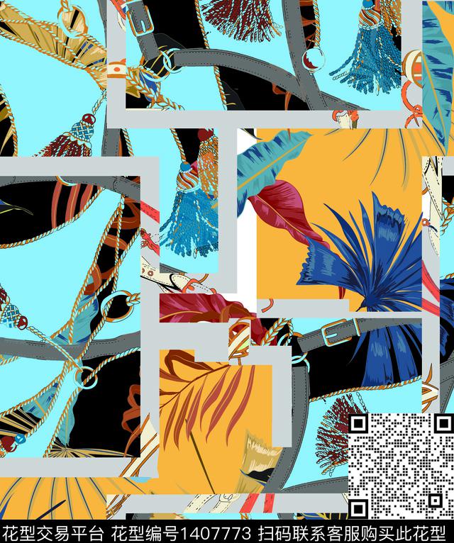 162.jpg - 1407773 - 彩底花卉 潮牌 热带花型 - 数码印花花型 － 女装花型设计 － 瓦栏