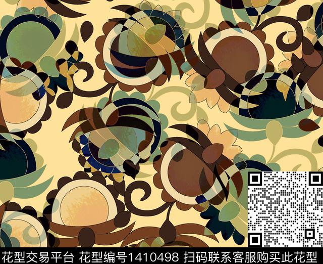 连衣裙女装休闲数码印花花型下载（图片编号: 1410498） - 瓦栏（Walan）