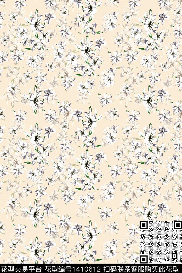 qx2056.jpg - 1410612 - 花卉 大牌风 小碎花 - 数码印花花型 － 女装花型设计 － 瓦栏