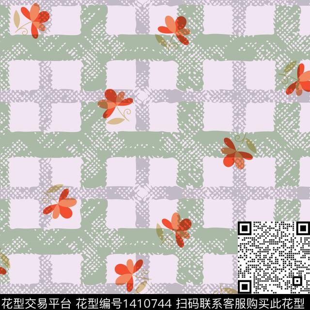BSMYSJ0192.jpg - 1410744 - 绿植树叶 数码花型 花卉 - 数码印花花型 － 女装花型设计 － 瓦栏