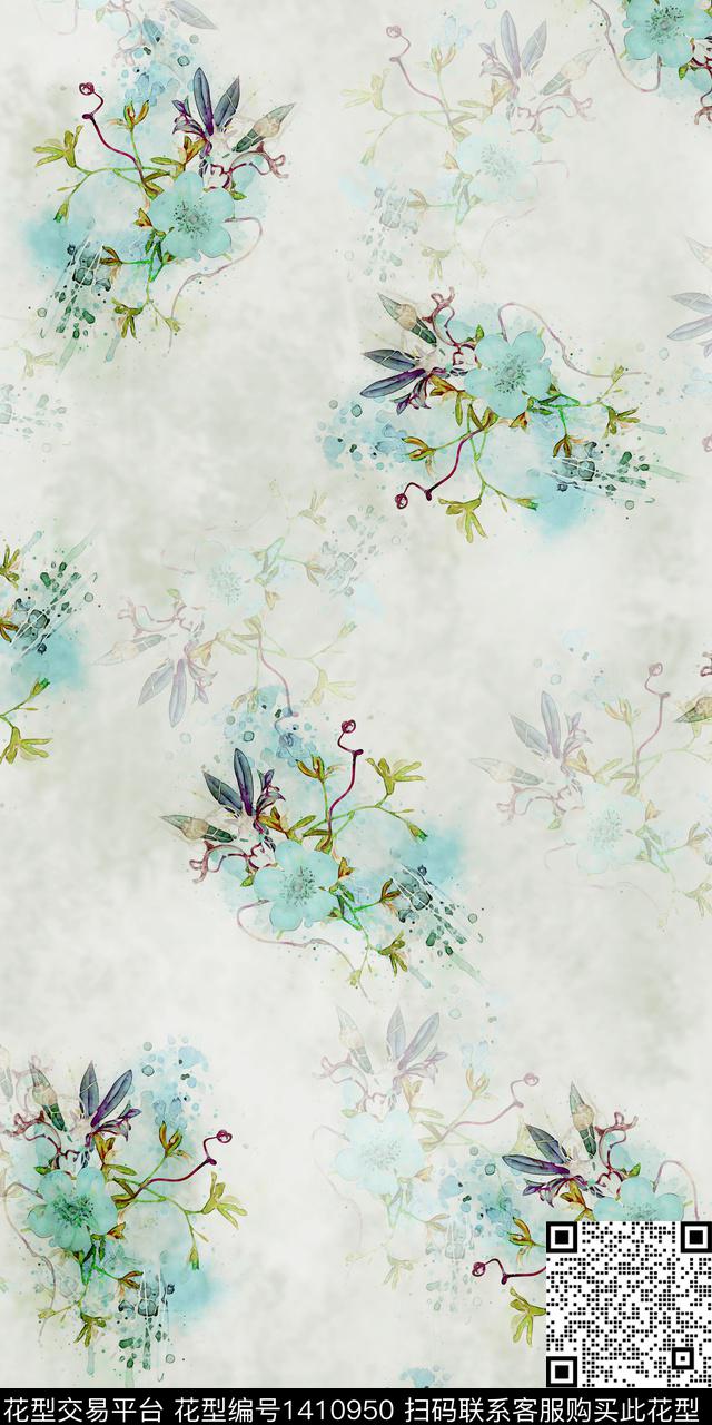 女装花卉数码印花花型下载（图片编号: 1410950） - 瓦栏（Walan）