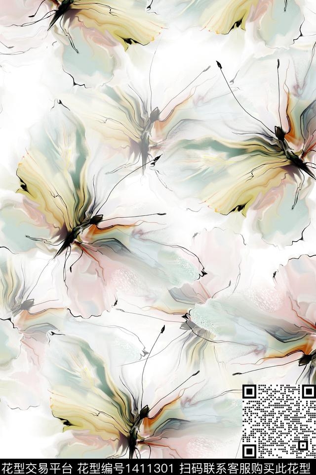 WC00477.jpg - 1411301 - 肌理 抽象花卉 大牌风 - 数码印花花型 － 女装花型设计 － 瓦栏