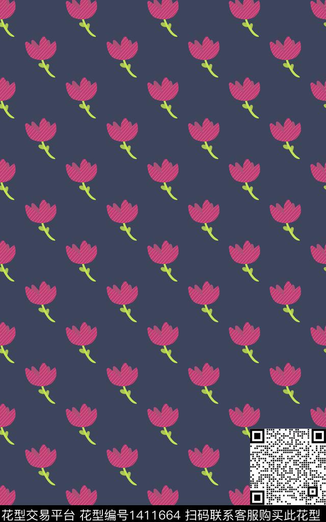 hauhua1.jpg - 1411664 - 女装 花卉 长巾 - 传统印花花型 － 床品花型设计 － 瓦栏