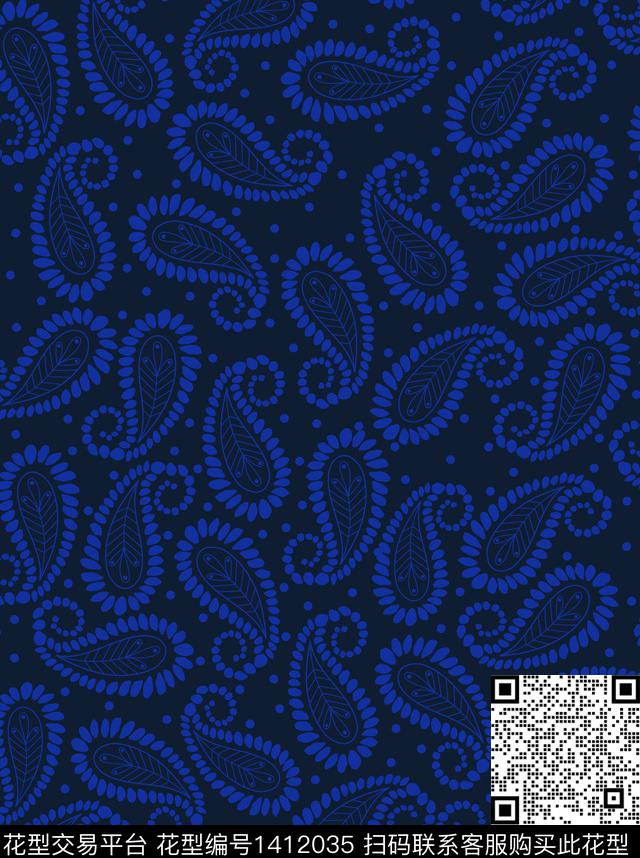 欧美印花佩斯利数码印花花型下载（图片编号: 1412035） - 瓦栏（Walan）