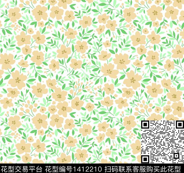 gdfgdfgdf.jpg - 1412210 - 绿植树叶 花卉 小碎花 - 数码印花花型 － 女装花型设计 － 瓦栏