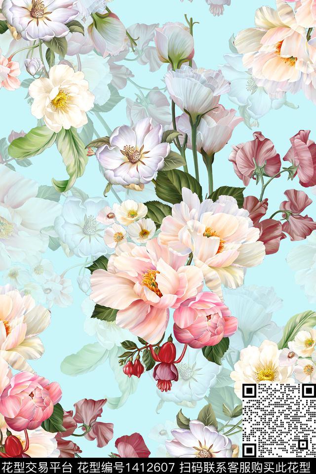 XZ1730.jpg - 1412607 - 花卉 小清新 真丝 - 数码印花花型 － 女装花型设计 － 瓦栏