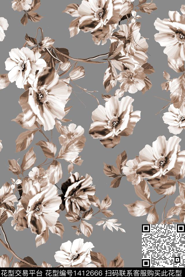 xZ1724.jpg - 1412666 - 时尚 花卉 真丝 - 数码印花花型 － 女装花型设计 － 瓦栏