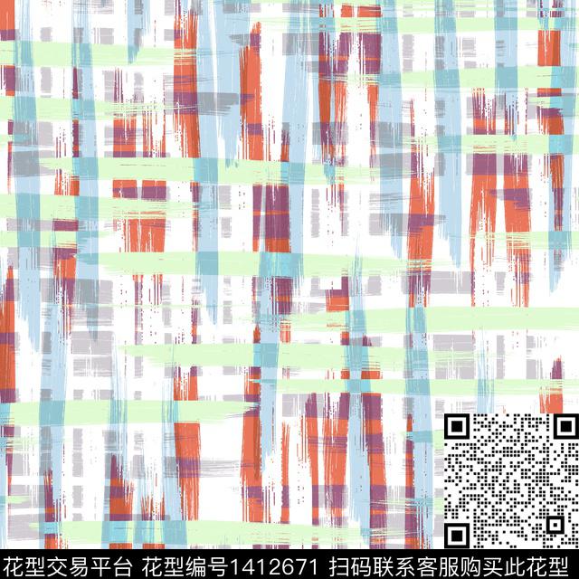 几何简约大牌风传统印花花型下载（图片编号: 1412671） - 瓦栏（Walan）