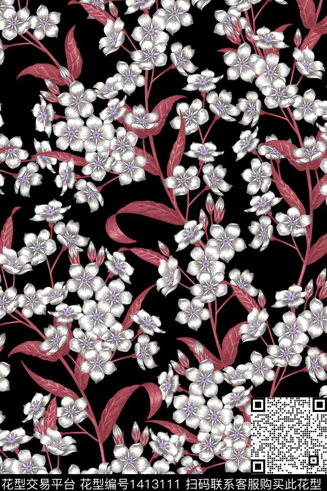 女装花卉小碎花数码印花花型下载（图片编号: 1413111） - 瓦栏（Walan）