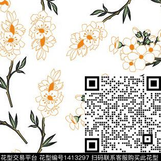 碎花印花1.jpg - 1413297 - 线条 花卉 小碎花 - 数码印花花型 － 女装花型设计 － 瓦栏