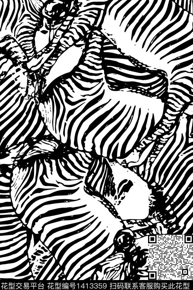 P373.jpg - 1413359 - 斑马纹 豹纹 动物纹 - 数码印花花型 － 女装花型设计 － 瓦栏