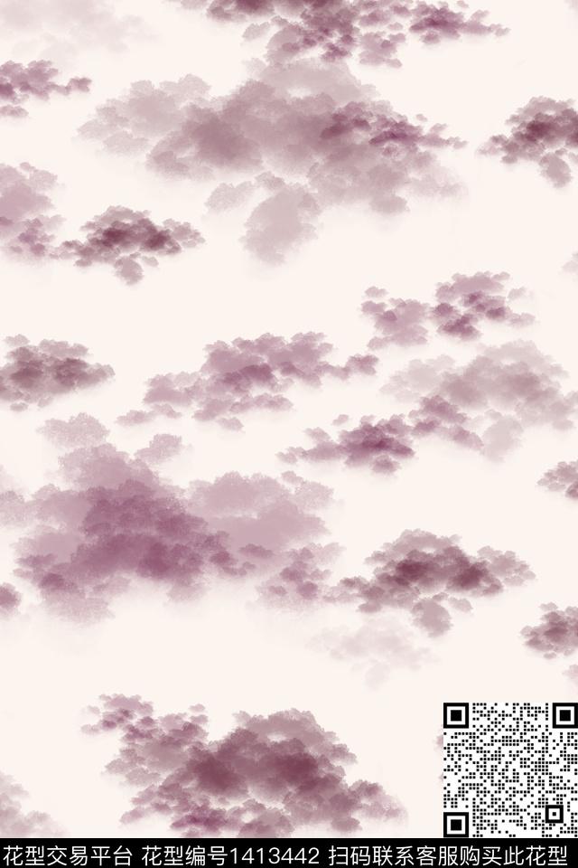 纹理抽象手绘数码印花花型下载（图片编号: 1413442） - 瓦栏（Walan）