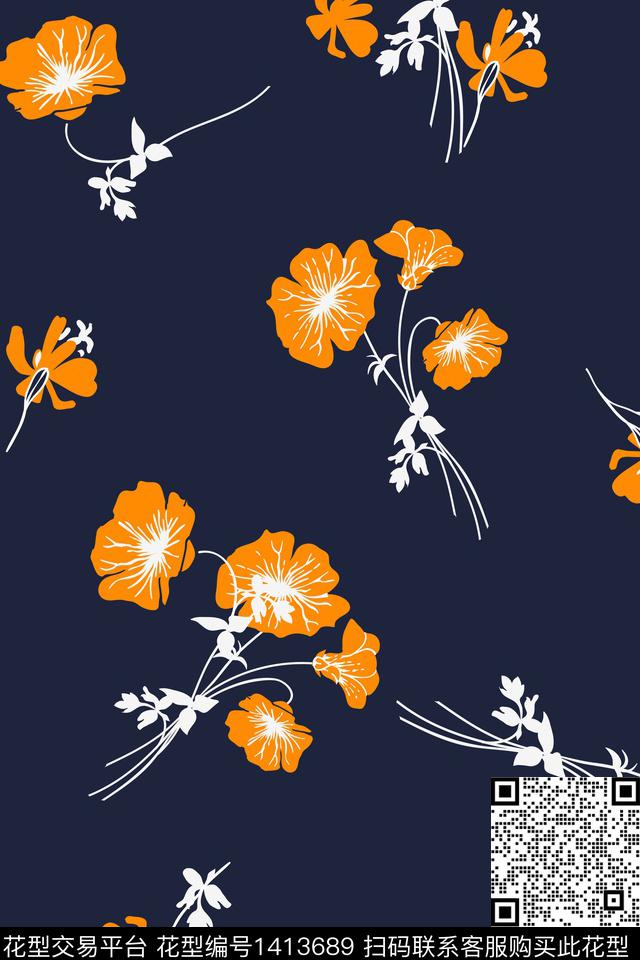 女装花卉大牌风传统印花花型下载（图片编号: 1413689） - 瓦栏（Walan）