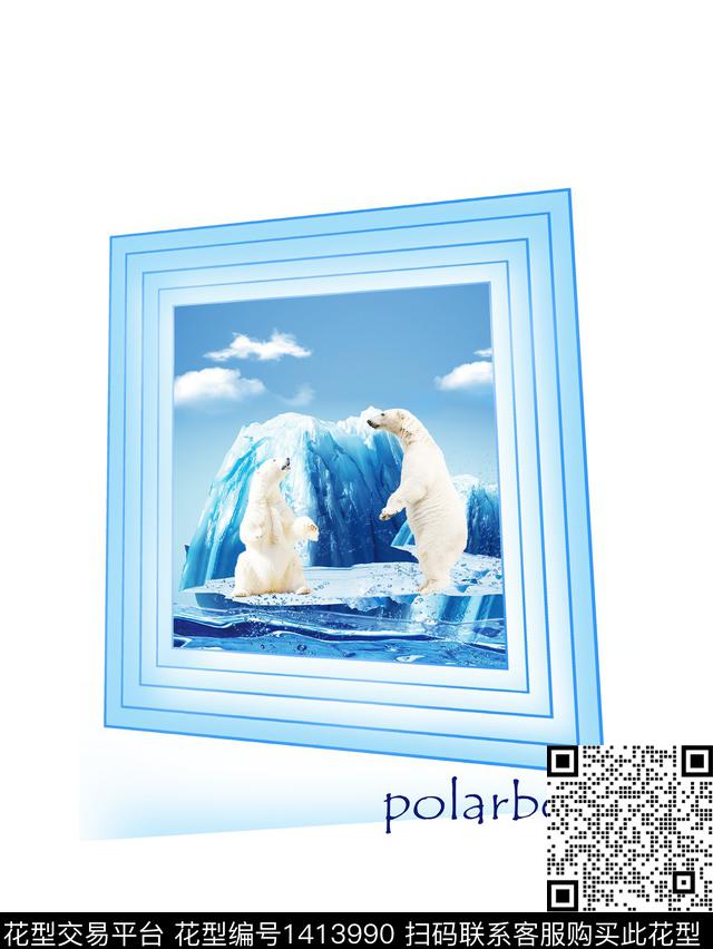T桖3D动物海洋图.jpg - 1413990 - 时尚 3D立体 熊 - 数码印花花型 － 女装花型设计 － 瓦栏