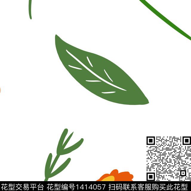 hhhh.jpg - 1414057 - 绿植树叶 女装 长巾 - 传统印花花型 － 床品花型设计 － 瓦栏