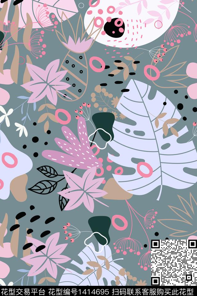 2021-4-17.jpg - 1414695 - 涂鸦 时尚 韩国 - 数码印花花型 － 女装花型设计 － 瓦栏