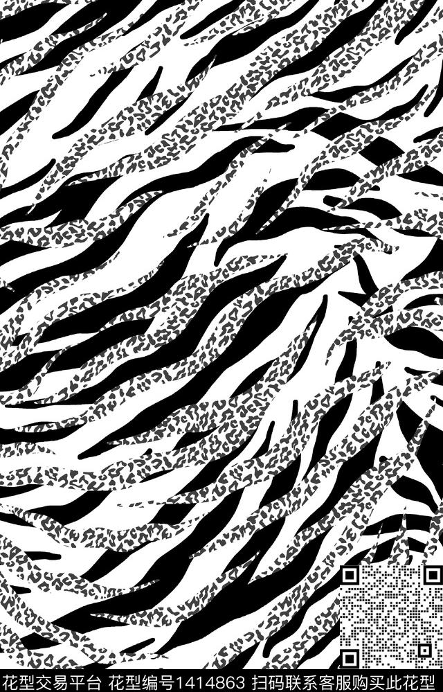 P383.jpg - 1414863 - 斑马纹 豹纹 动物纹 - 数码印花花型 － 女装花型设计 － 瓦栏