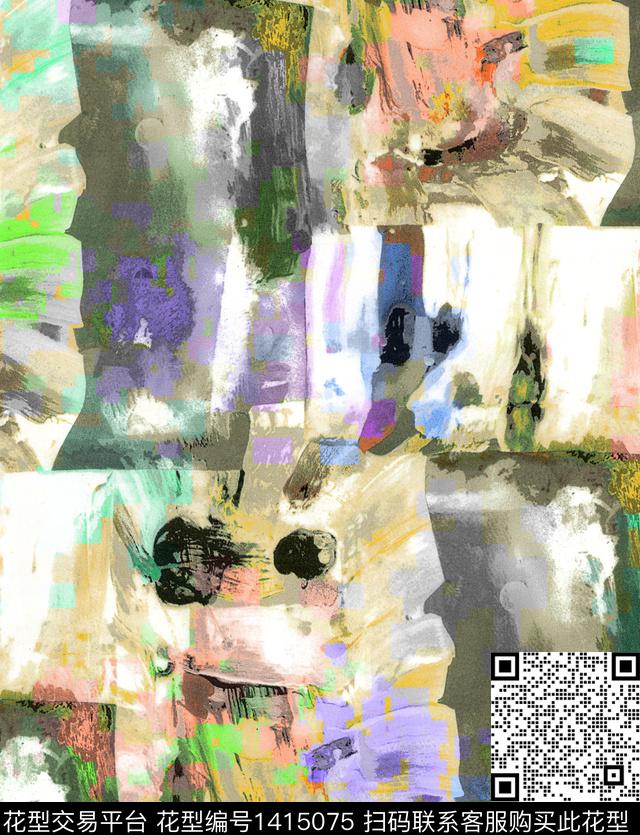 20210419-女6.jpg - 1415075 - 定位花 扎染花型 风景定位 - 数码印花花型 － 女装花型设计 － 瓦栏