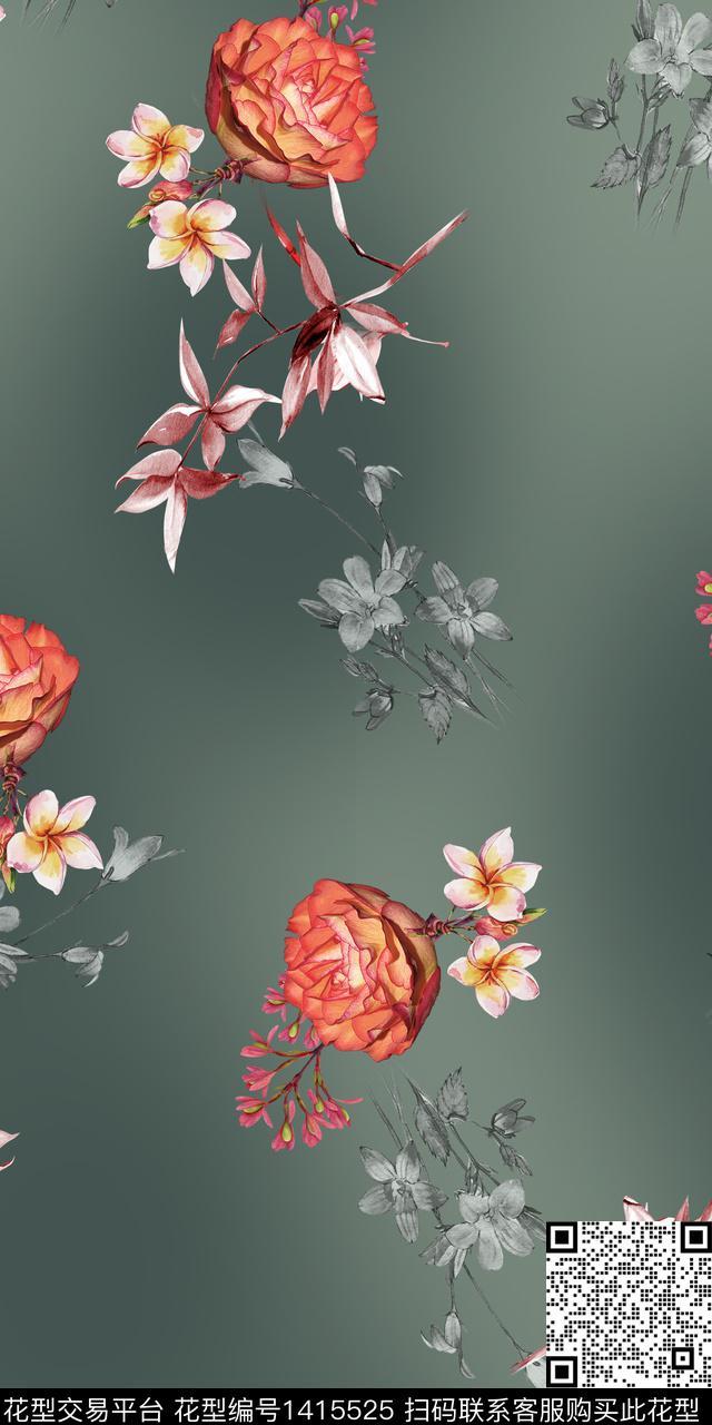 女装花卉小碎花数码印花花型下载（图片编号: 1415525） - 瓦栏（Walan）