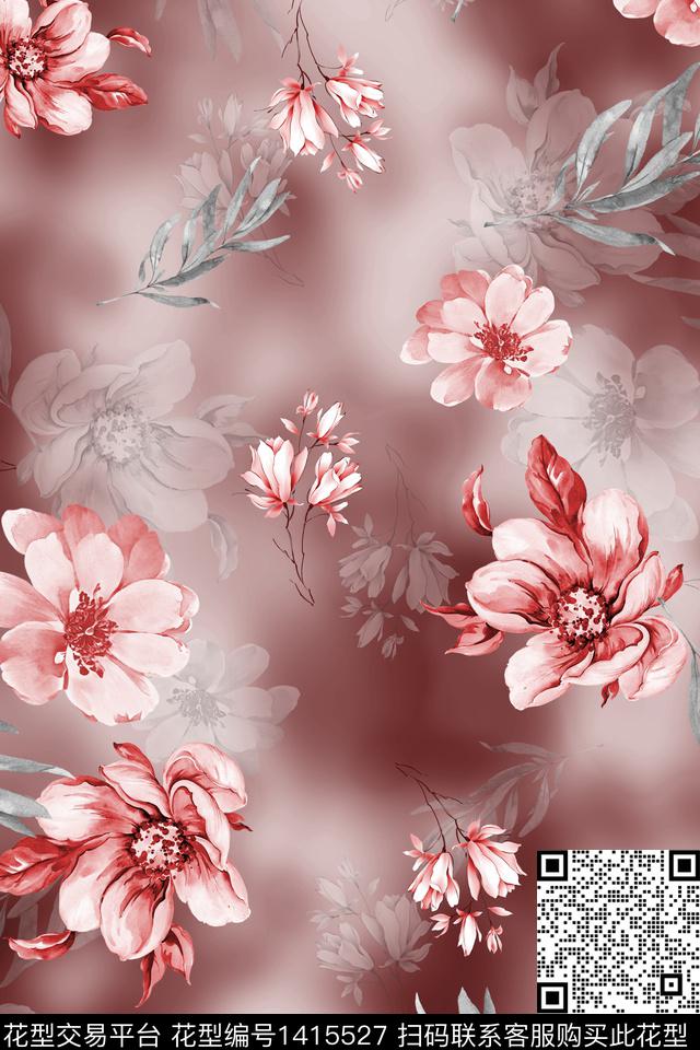 女装花卉小碎花数码印花花型下载（图片编号: 1415527） - 瓦栏（Walan）
