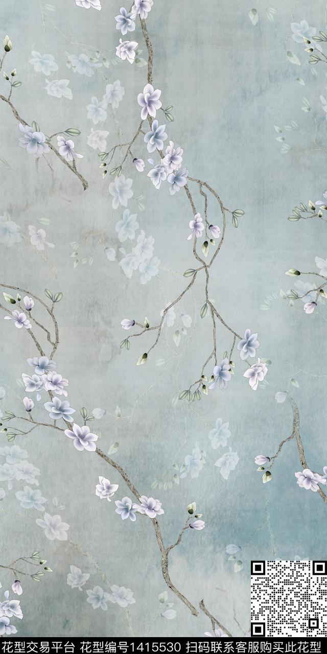 女装花卉数码印花花型下载（图片编号: 1415530） - 瓦栏（Walan）