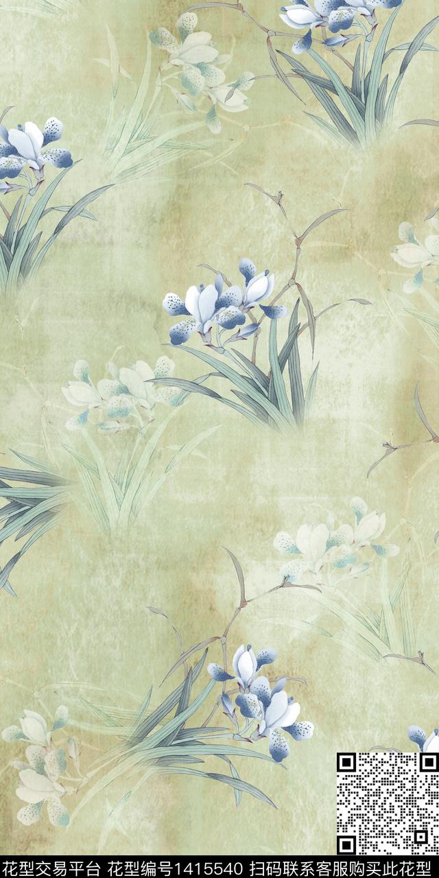 女装花卉数码印花花型下载（图片编号: 1415540） - 瓦栏（Walan）