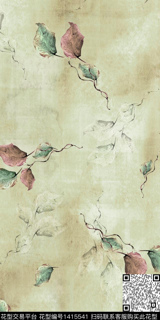女装花卉数码印花花型下载（图片编号: 1415541） - 瓦栏（Walan）