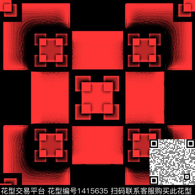 b111.jpg - 1415635 - 几何 混合拼接 条纹 - 数码印花花型 － 床品花型设计 － 瓦栏