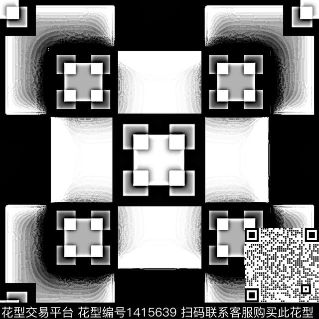 b1.jpg - 1415639 - 几何 混合拼接 条纹 - 数码印花花型 － 床品花型设计 － 瓦栏