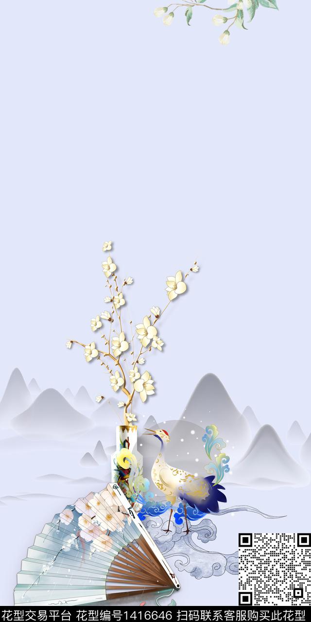 qx2258.jpg - 1416646 - 定位花 花卉 中国 - 数码印花花型 － 女装花型设计 － 瓦栏