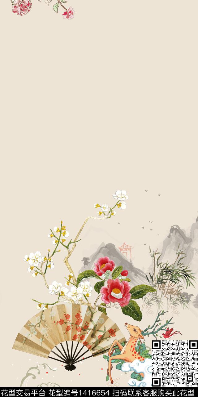 qx2262.jpg - 1416654 - 定位花 花卉 中国 - 数码印花花型 － 女装花型设计 － 瓦栏