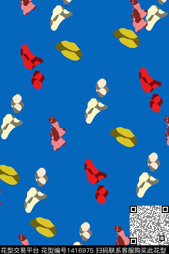 波点.jpg - 1416975 - 炫彩 沙滩 时尚 - 传统印花花型 － 女装花型设计 － 瓦栏