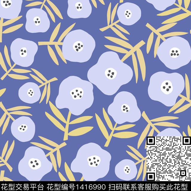 花卉花瓣年轻女性传统印花花型下载（图片编号: 1416990） - 瓦栏（Walan）
