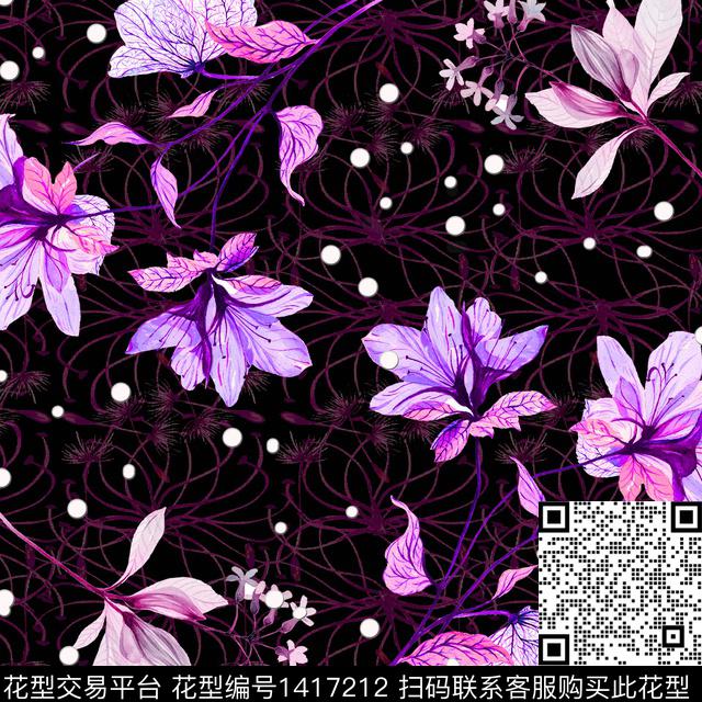210427.jpg - 1417212 - 几何 花卉 大牌风 - 数码印花花型 － 女装花型设计 － 瓦栏