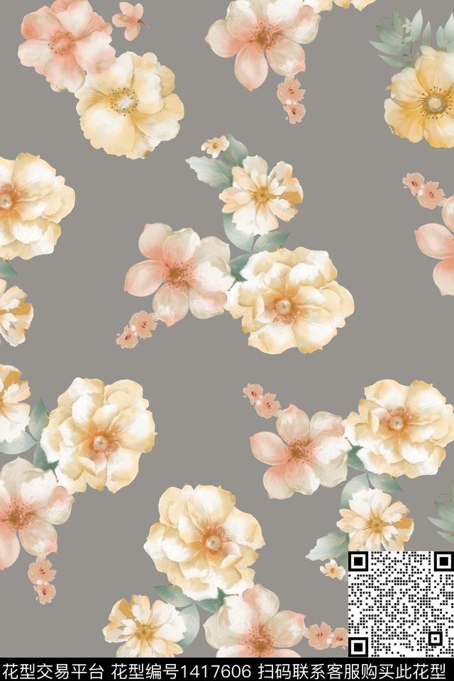 WLHDN044.jpg - 1417606 - 花卉 年轻女性 小碎花 - 数码印花花型 － 女装花型设计 － 瓦栏